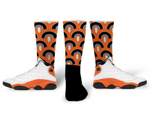 Load image into Gallery viewer, Air Jordan 13 Starfish Orange Socks "Sunrise" Air Jordan 13 Sneaker Match Socks