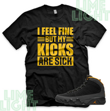 Load image into Gallery viewer, Nike Air Jordan 9 University Gold "Sick Kicks" Jordan 9 Sneaker Match Shirts