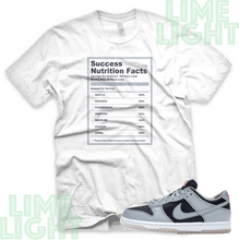 Load image into Gallery viewer, Dunk Low College Navy/Grey "Success Facts" Nike Dunk Low Sneaker Match Shirt Tee