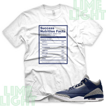Load image into Gallery viewer, Air Jordan 3 Midnight Navy "Success Facts" Air Jordan 3 Sneaker Match Shirt Tee