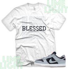 Load image into Gallery viewer, Dunk Low College Navy and Grey "Blessed7" Nike Dunk Low Sneaker Match Shirt Tee