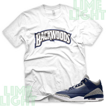 Load image into Gallery viewer, Air Jordan 3 Midnight Navy "Backwoods" Air Jordan 3 Sneaker Match Shirt Tees
