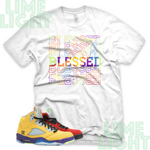 Load image into Gallery viewer, Air Jordan 5 What The "Blessed 7" Air Jordan 5s Retro | Sneaker Match Tee Shirts