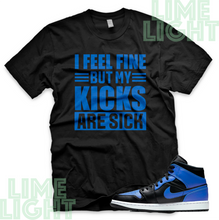 Load image into Gallery viewer, Jordan 1 Black Hyper Royal "Sick Kicks" Nike Air Jordan 1 Sneaker Match Shirt