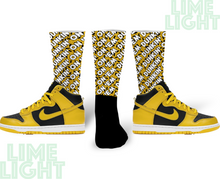 Load image into Gallery viewer, Dunk High Varsity Maize "Dunkin on Em" Nike Varsity Maize Sneaker Match Socks