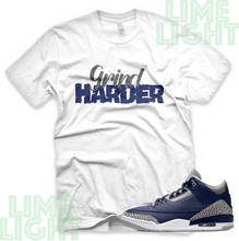 Load image into Gallery viewer, Air Jordan 3 Midnight Navy "Grind Harder" Air Jordan 3 Sneaker Match Shirt Tees