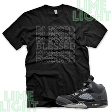 Load image into Gallery viewer, Jordan 5 Anthracite "Blessed7" Nike Air Jordan 5 Sneaker Match Shirt Tee