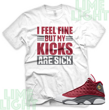 Load image into Gallery viewer, Air Jordan 13 Red Flint "Sick Kicks" Nike Air Jordan 13 Sneaker Match Shirt Tee