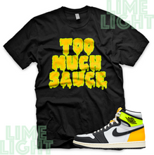Load image into Gallery viewer, Volt Gold Air Jordan 1 "Too Much Sauce" Nike Air Jordan 1 Sneaker Match Shirts