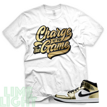 Load image into Gallery viewer, Metallic Gold "The Game" Air Jordan 1 Mid SE | Sneaker Match Shirts Tees