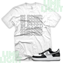 Load image into Gallery viewer, Air Force 1 Black Silver "Blessed7" Nike AF1 Black Silver Sneaker Match Shirt