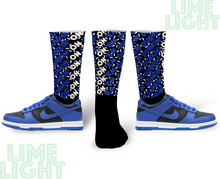Load image into Gallery viewer, Dunk High Hyper Cobalt "Dunkin on Em" Black Nike Dunk High Sneaker Match Socks