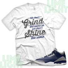 Load image into Gallery viewer, Air Jordan 3 Midnight Navy "Grind & Shine" Air Jordan 3 Sneaker Match Shirt Tees