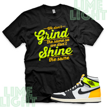 Load image into Gallery viewer, Volt Gold Air Jordan 1 "Grind & Shine" Nike Air Jordan 1 Sneaker Match Shirt Tee