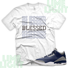 Load image into Gallery viewer, Air Jordan 3 Midnight Navy "Blessed7" Air Jordan 3 Sneaker Match Shirt Tees