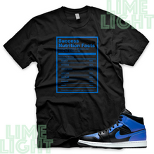 Load image into Gallery viewer, Jordan 1 Black Hyper Royal "Success" Nike Air Jordan 1 Sneaker Match Shirt