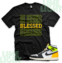 Load image into Gallery viewer, Volt Gold Air Jordan 1 " Blessed7" Nike Air Jordan 1 Sneaker Match Shirt Tees