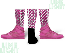 Load image into Gallery viewer, Dunk High Cosmic Fuchsia "Dunkin on Em" Nike Dunk High Sneaker Match Socks