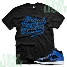Load image into Gallery viewer, Jordan 1 Black Hyper Royal "The Game" Nike Air Jordan 1 Sneaker Match Shirt