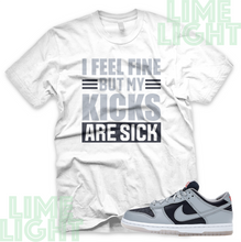 Load image into Gallery viewer, Dunk Low College Navy/Grey "Sick Kicks" Nike Dunk Low Sneaker Match Shirt Tee