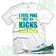 Load image into Gallery viewer, Air Max 90 Spruce Lime "Sick Kicks" Air Max 90 Teal Green Sneaker Match Shirt