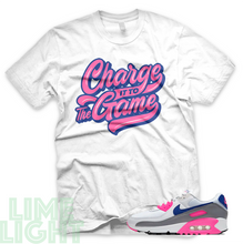 Load image into Gallery viewer, Pink Concord "Charge It To The Game" Air Max 90 Black or White Sneaker Match Shirt