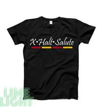 Load image into Gallery viewer, Maroon & Gold "X HALT SALUTE" Equestrian T-Shirt