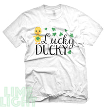 Load image into Gallery viewer, White "LUCKY DUCKY" St. Patrick's Day T-Shirt