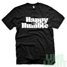 Load image into Gallery viewer, White on Black "Happy and Humble" Yeezy Zebra | Jordan Air 5 Retro Oreo | Kamikaze 2 OG Black Sneaker T-Shirt