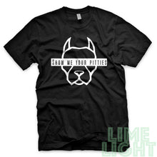 Load image into Gallery viewer, White on Black "Show Me Your Pitties" Yeezy Zebra | Jordan Air 5 Retro Oreo | Kamikaze 2 OG Black Sneaker T-Shirt