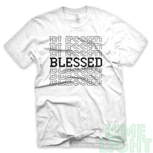 Load image into Gallery viewer, Black on White "Blessed 7" Yeezy Zebra | Jordan Air 5 Retro Oreo | Kamikaze 2 OG Black Sneaker T-Shirt