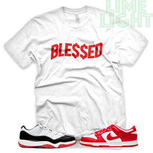 Load image into Gallery viewer, University Red "Money Blessed" AJ1 Retro OG Bloodline | Dunk Low SP | AF1 Low | Jordan 11 Retro Bred Low | Balck Sneaker Shirt