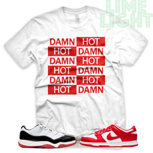 Load image into Gallery viewer, University Red "Hot Damn" AJ1 Retro OG Bloodline | Dunk Low SP | AF1 Low | Jordan 11 Retro Bred Low | White Sneaker Shirt