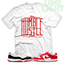 Load image into Gallery viewer, University Red "Stay Humble Hustle Hard" AJ1 Retro OG Bloodline | Dunk Low SP | AF1 Low | Jordan 11 Retro Bred Low | White Sneaker Shirt