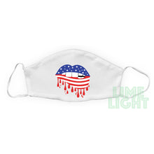 Load image into Gallery viewer, Patriotic American Flag "Drippy Lips" 4th of July Reusable Washable Face Mask with Free Filter