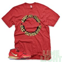 Load image into Gallery viewer, Trophies "Ain't No Hood Like Fatherhood" Nike Kyrie 6 | Air Max 97 | Airmax Plus Red Gold | Red Sneaker Shirt