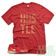 Load image into Gallery viewer, Trophies "Time is Money" Nike Kyrie 6 | Air Max 97 | Airmax Plus Red Gold | Red Sneaker Shirt
