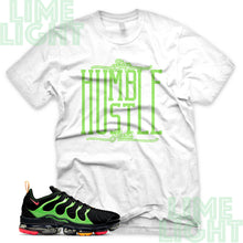 Load image into Gallery viewer, Ember Glow/Electric Green/Kumquat "Stay Humble Hustle Hard" VaporMax Plus White Sneaker T-Shirt