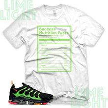 Load image into Gallery viewer, Ember Glow/Electric Green/Kumquat "Success Nutrition Facts" VaporMax Plus White Sneaker T-Shirt