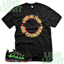 Load image into Gallery viewer, Ember Glow/Electric Green/Kumquat "Ain't No Hood Like Fatherhood" VaporMax Plus Black Sneaker T-Shirt
