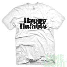 Load image into Gallery viewer, Black on White "Happy and Humble" Yeezy Zebra | Jordan Air 5 Retro Oreo | Kamikaze 2 OG Black Sneaker T-Shirt