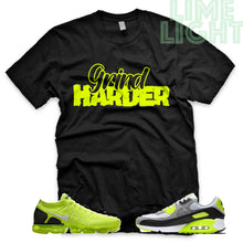 Load image into Gallery viewer, Volt "Grind Harder" Vapormax Flyknit | Air Max 90 | Air Force 1 x Off White Black Sneaker T-Shirt