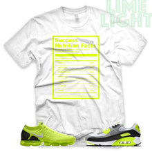 Load image into Gallery viewer, Volt "Success Nutrition Facts" Vapormax Flyknit | Air Max 90 | Air Force 1 x Off White | White Sneaker T-Shirt