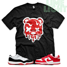 Load image into Gallery viewer, University Red "Drippy Bear" Jordan 11 Retro Concord Bred Low | AJ1 Retro OG Bloodline | Dunk Low SP | AF1 Low | Black Sneaker Shirt