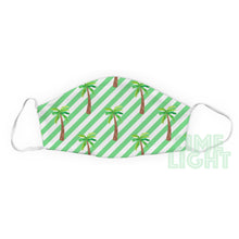 Load image into Gallery viewer, Green Stripes "Palm Tree" Tropical Beachy Reusable Washable Face Mask with Free Filter