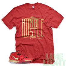 Load image into Gallery viewer, Trophies "Stay Humble Hustle Hard" Nike Kyrie 6 | Air Max 97 | Airmax Plus Red Gold | Red Sneaker Shirt