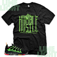Load image into Gallery viewer, Ember Glow/Electric Green/Kumquat "Stay Humble Hustle Hard" VaporMax Plus Black Sneaker T-Shirt