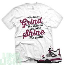 Load image into Gallery viewer, Bordeaux "Grind and Shine" Air Jordan 4 White Sneaker T-Shirt