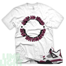 Load image into Gallery viewer, Bordeaux "Ain't No Hood Like Fatherhood" Air Jordan 4 White Sneaker T-Shirt