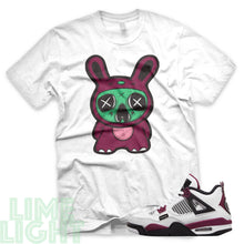 Load image into Gallery viewer, Bordeaux "Lil Monsta" Air Jordan 4 PSG White Sneaker T-Shirt